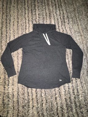 New Era Charcoal Gray Hoodie with Subtle Logo